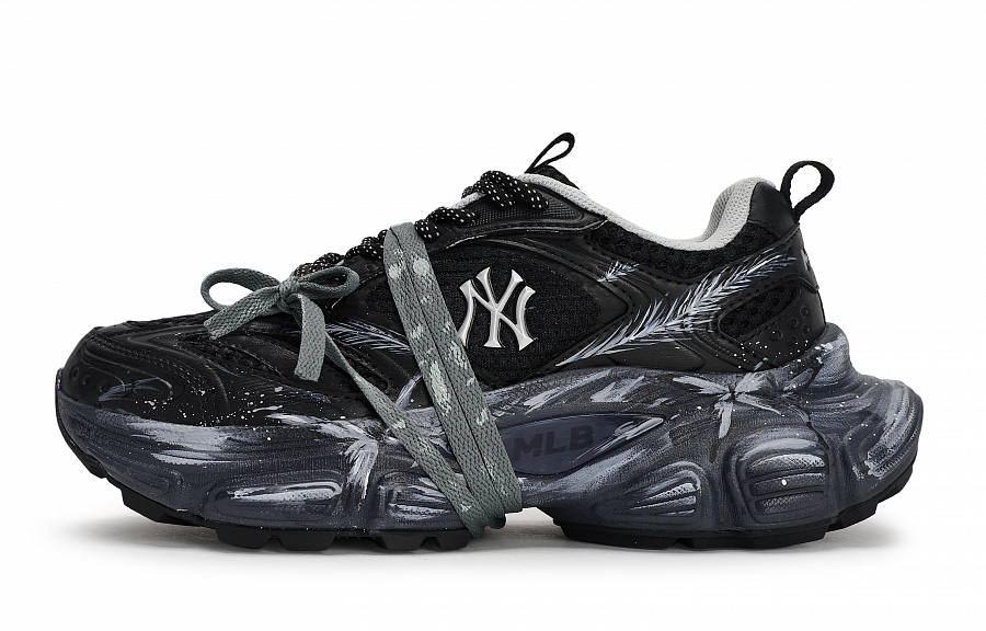 MLB New York Yankees Chunky Sneakers Unisex Low Top Black/White/Gray