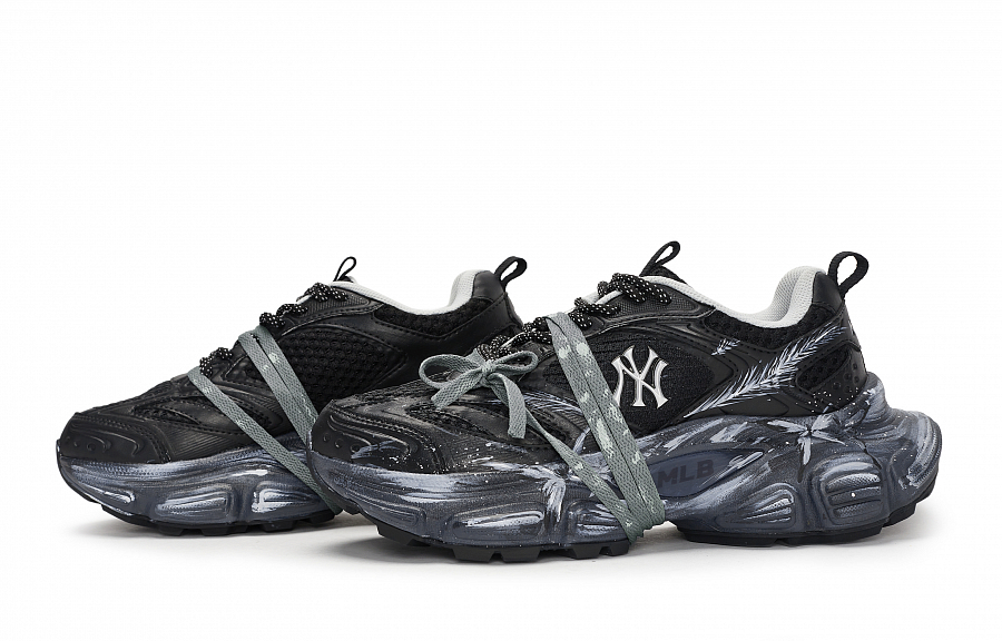 MLB New York Yankees Chunky Sneakers Unisex Low Top Black/White/Gray