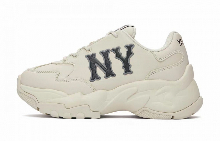 MLB Big Ball Chunky Floral Box Anti Slip Wear Resistant Low Top Chunky Sneakers Women's White