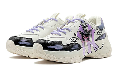 MLB Big Ball Chunky Moisture-wicking Low-Top Chunky Sneakers Unisex Black White Purple
