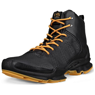 Ecco Biom C High-Top Casual Shoes Women's Black Yellow