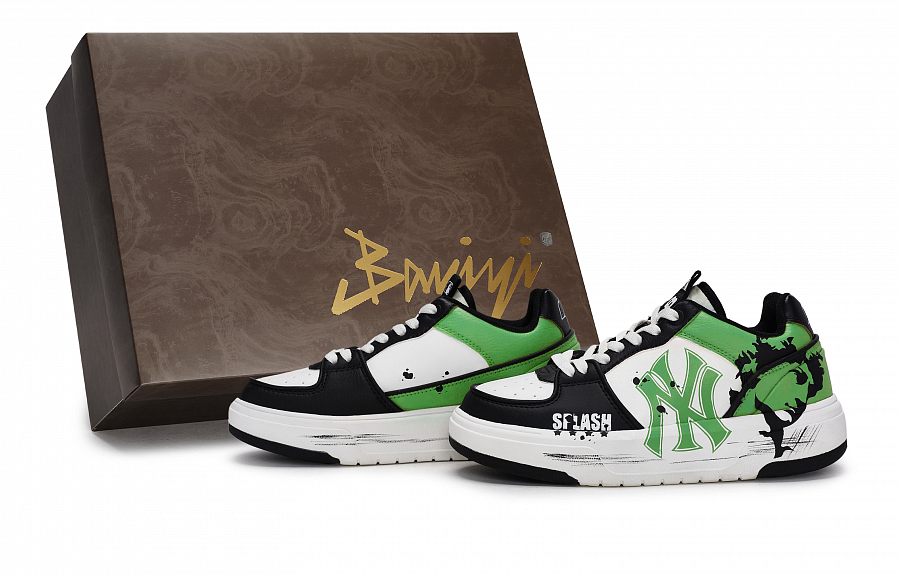 MLB Chunky Liner Skateboard Shoes Unisex Low Top Black/White/Green