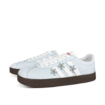 Adidas Neo VL Court Lifestyle Lily Of The Valley Low Top Skateboard Shoes Unisex Blue White