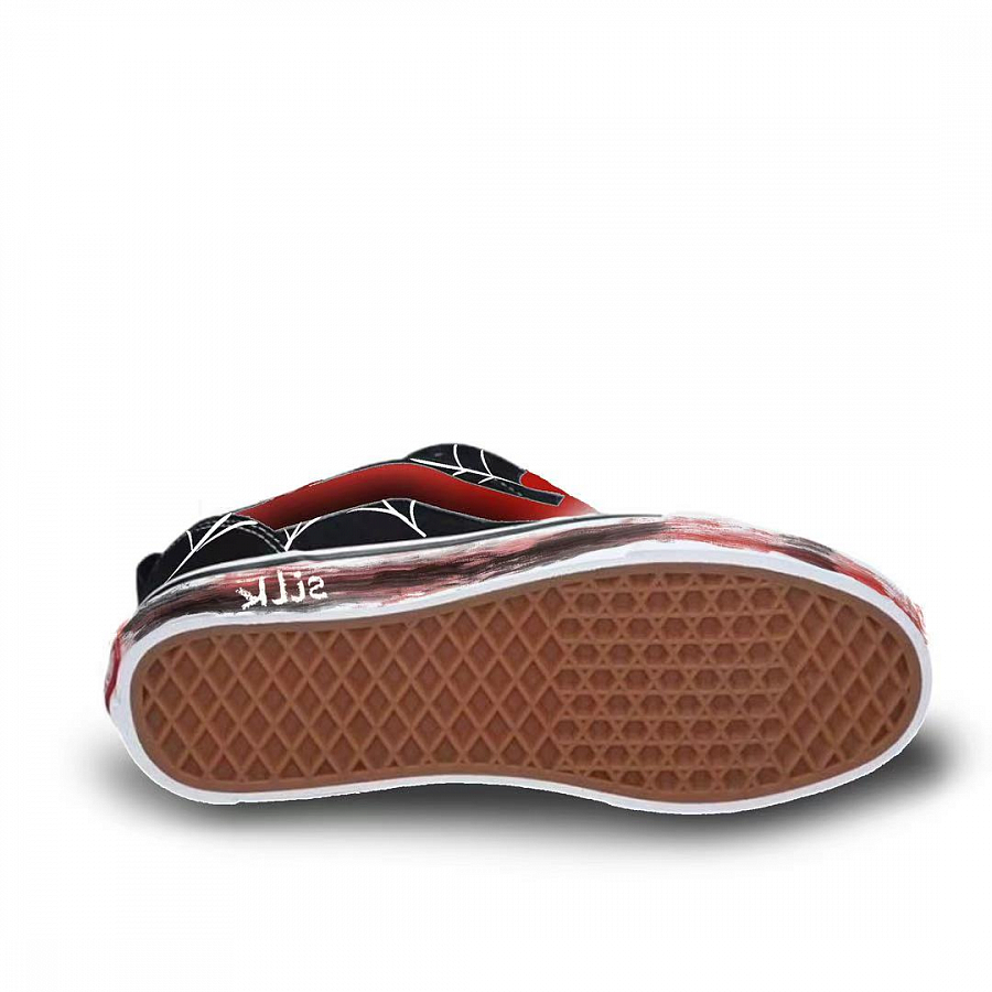 Vans Knu Skool Gothic Spider Anti Slip Wear Resistant Low Top Skateboard Shoes Unisex Black Red купить в интернет-магазине Yoocart с быстрой доставкой по России.