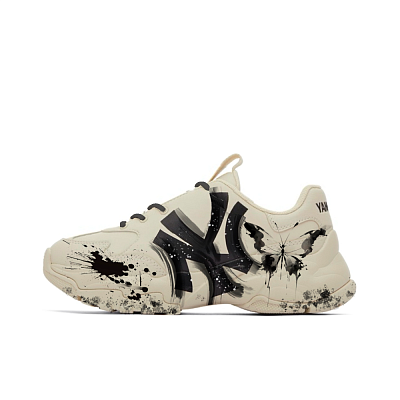 MLB Big Ball Chunky Anti Slip And Wear Resistant Coverage Support Balance Low Top Chunky Sneakers Unisex Black White
