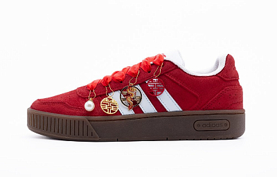 Adidas Neo D PAD Double Happiness Anti Slip Wear Resistant Low Top Skateboard Shoes Unisex Red