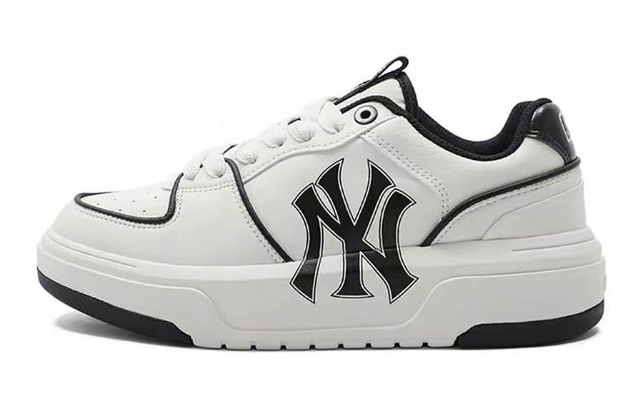 MLB Chunky Liner Anti-Slip Wear-Resistant Low-Top Skateboard Shoes Unisex Black White