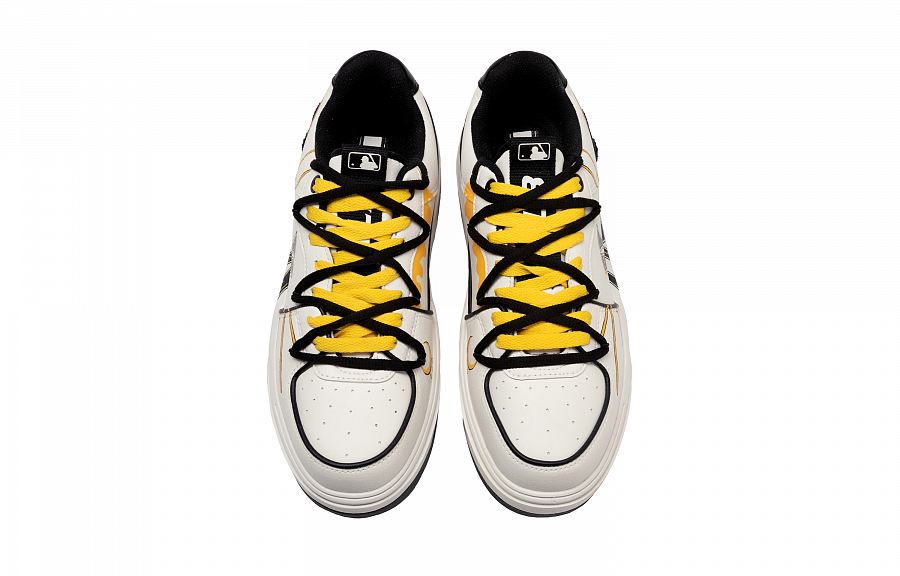 MLB Chunky Liner Anti-Slip Wear-Resistant Low-Top Skateboard Shoes Unisex Black White