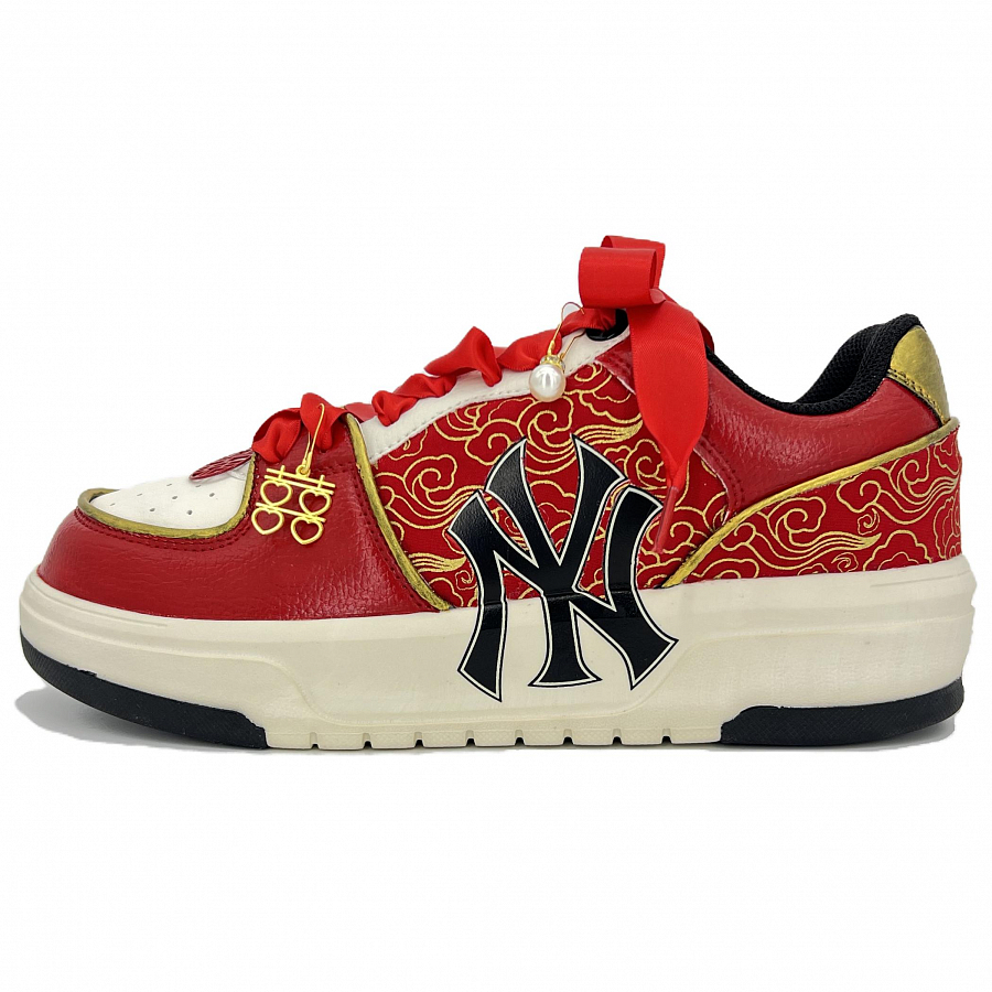 MLB Chunky Liner Anti-Slip And Wear-Resistant Height Increasing Low-Top Skateboard Shoes Unisex Red