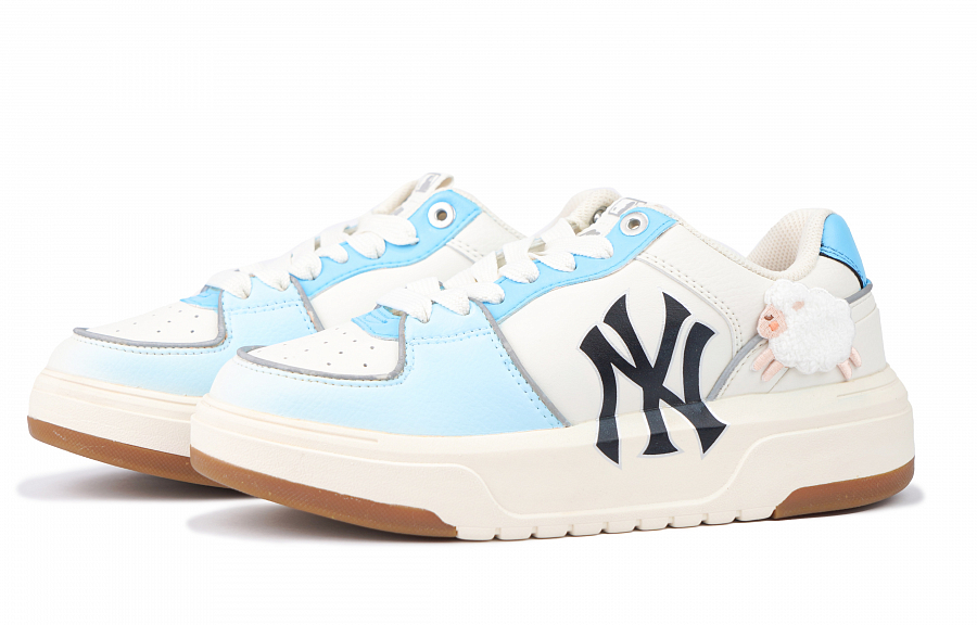 MLB Chunky Liner Slip-Resistant Low-Top Skateboard Shoes Unisex Blue White