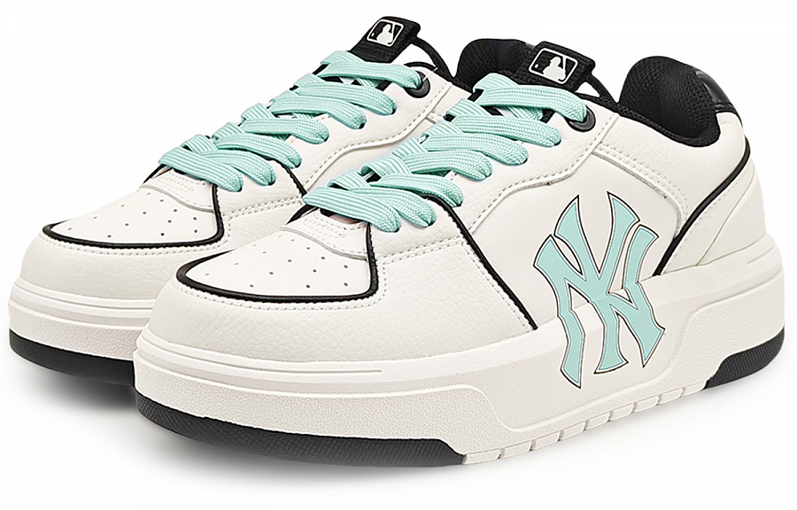 MLB Chunky Liner Abrasion Resistant Low Top Skateboard Shoes Unisex Black White Green