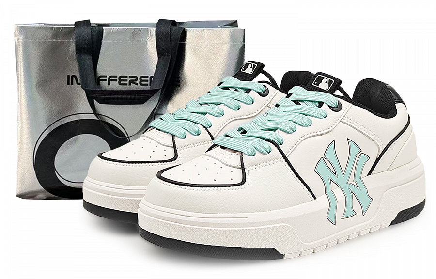 MLB Chunky Liner Abrasion Resistant Low Top Skateboard Shoes Unisex Black White Green