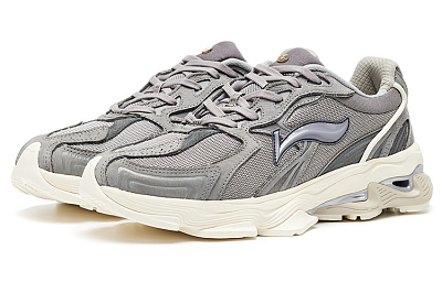 LI NING 1990 Cushioning, Slip Resistant, And Abrasion Resistant Low Top Running Shoes Men's Haze Gray