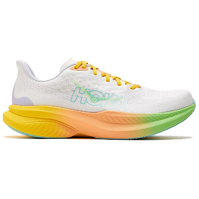 HOKA ONE ONE MACH 6 Anti Slip Wear Resistant Low Top Running Shoes Men's Frost White