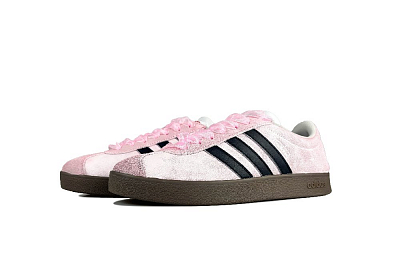 Adidas Neo VL Court Lifestyle Pink Fairy Tales Anti Slip Wear Resistant Low Top Skateboard Shoes Unisex Black Pink