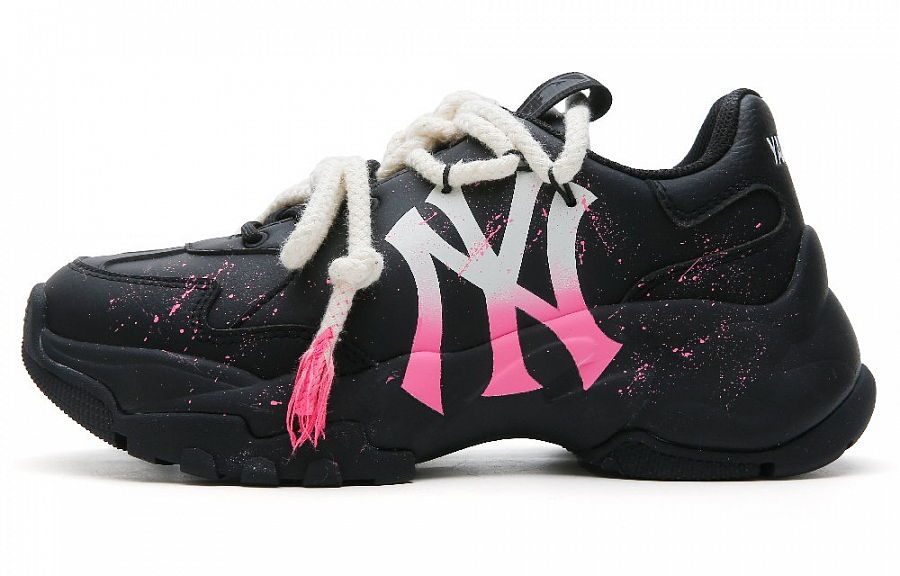 MLB Big Ball Chunky Anti-Slip Wear-Resistant Low-Top Chunky Sneakers Unisex Cherry Pink