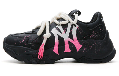 MLB Big Ball Chunky Anti-Slip Wear-Resistant Low-Top Chunky Sneakers Unisex Cherry Pink