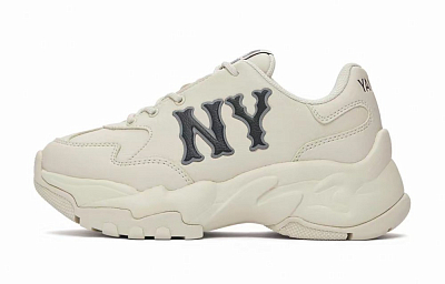 MLB Big Ball Chunky We Got Married Anti Slip Wear Resistant Low Top Chunky Sneakers Women's Ivory White
