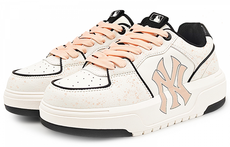 MLB Chunky Liner Abrasion Resistant Low Top Skateboard Shoes Unisex White Orange