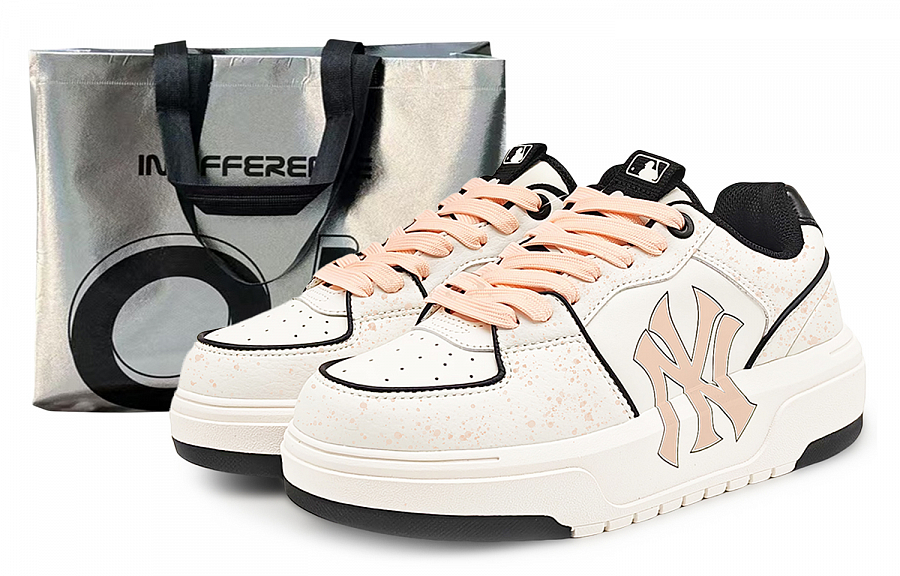 MLB Chunky Liner Abrasion Resistant Low Top Skateboard Shoes Unisex White Orange