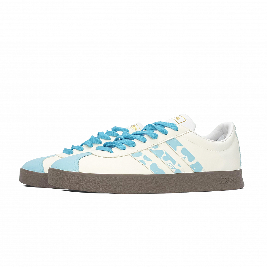 Adidas Neo VL Court 2.0 Coverage Slip Resistant And Abrasion Resistant Low Top Skateboard Shoes Unisex Beige Blue купить в интернет-магазине Yoocart с быстрой доставкой по России.
