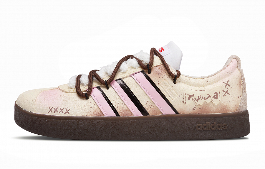 Adidas Neo VL Court Lifestyle Abrasion Resistant Low Top Skateboard Shoes Unisex Beige Pink купить в интернет-магазине Yoocart с быстрой доставкой по России.