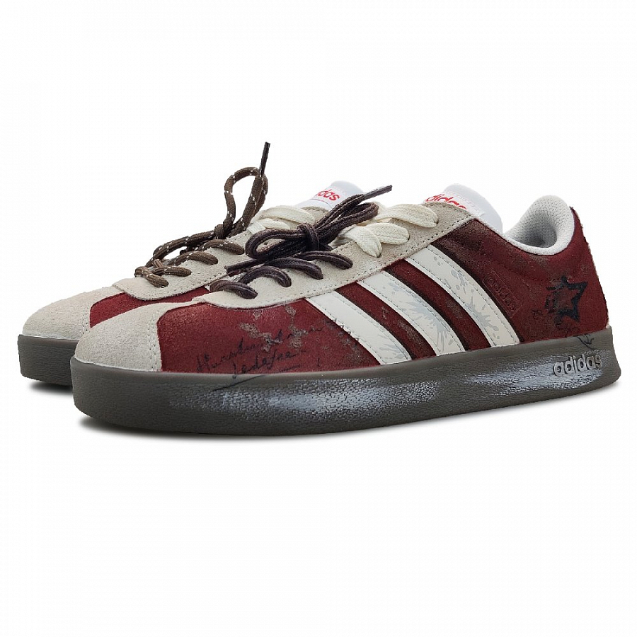 Adidas Neo VL Court 2.0 Skateboard Shoes Unisex Low-Top Red/Beige/Brown купить в интернет-магазине Yoocart с быстрой доставкой по России.