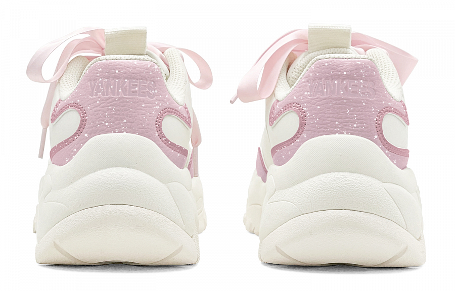 MLB Big Ball Chunky Anti Slip Wear Resistant Low Top Chunky Sneakers Unisex Beige Pink