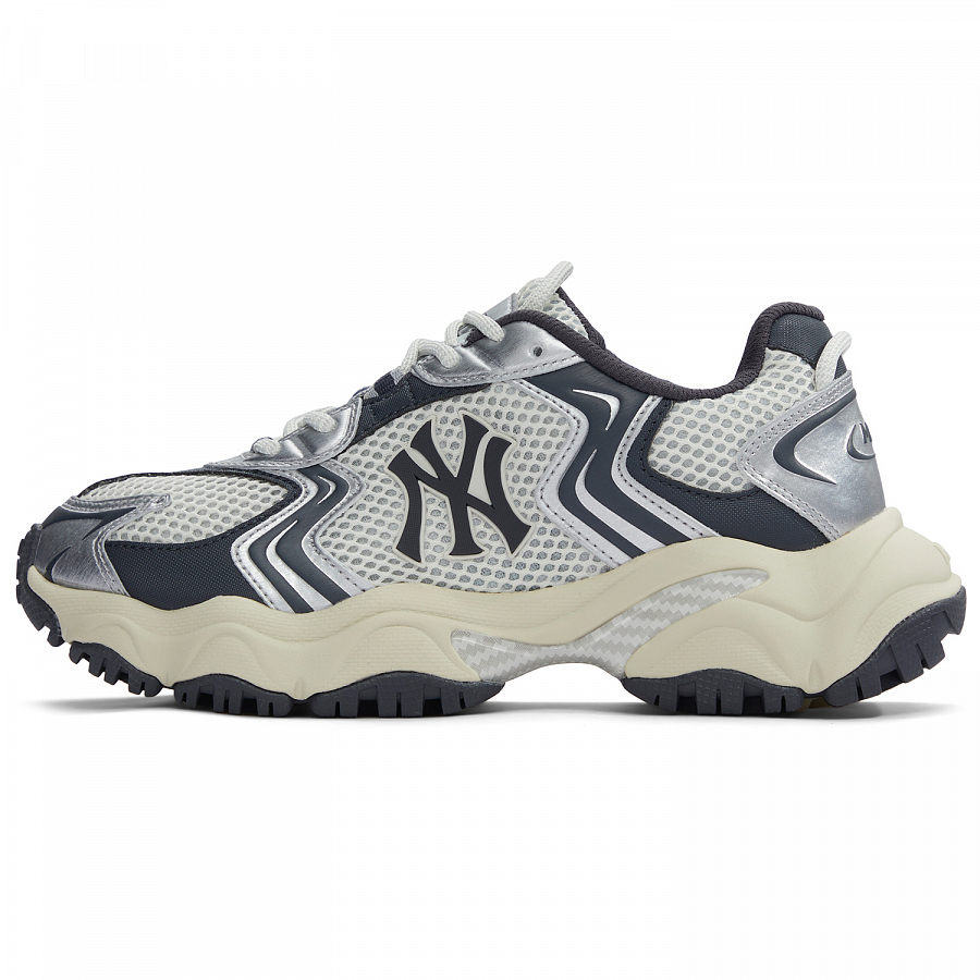 MLB New York Yankees Anti Slip Wear Resistant Low Top Chunky Sneakers Unisex Charcoal Gray