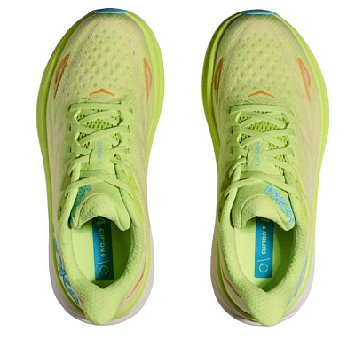 HOKA ONE ONE Clifton 9 Breathable Impact Resistant Low Top Running Shoes Women's Green Loose Fit