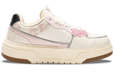MLB Chunky Liner Abrasion-Resistant Low-Top Skateboard Shoes Unisex Pink White