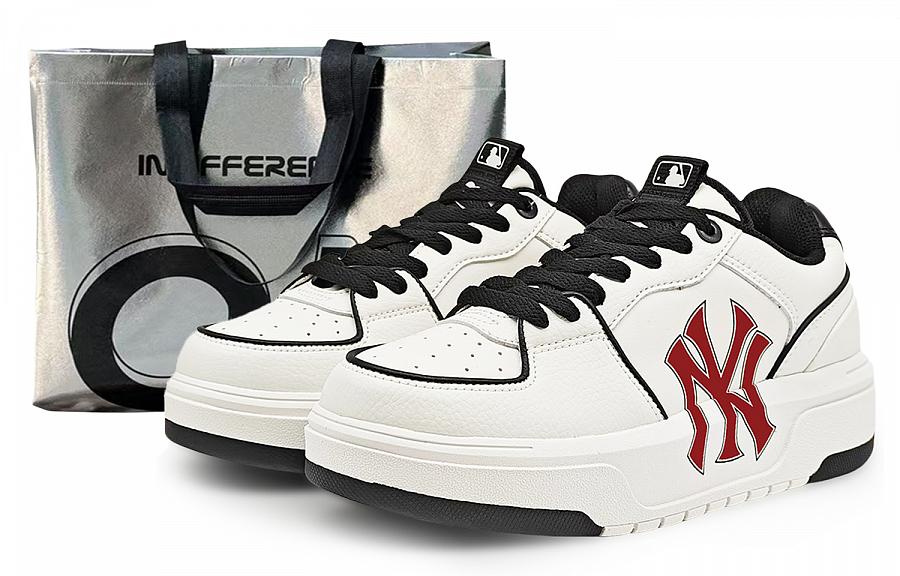 MLB Chunky Liner Abrasion Resistant Low Top Skateboard Shoes Unisex White Red