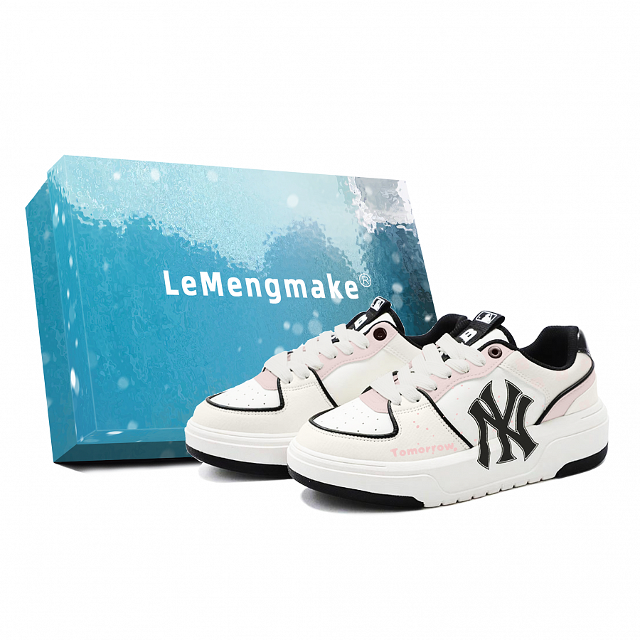MLB Chunky Liner Skateboard Shoes Unisex Low Top Ecru