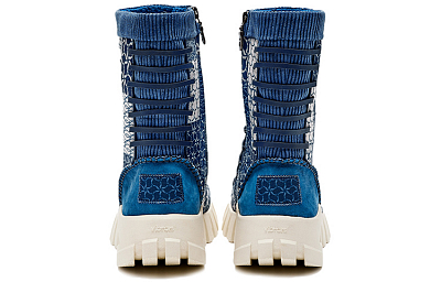 LI-NING 1990 Cushioning Anti-Slip And Wear-Resistant Height Increasing High-Top Sports Casual Shoes Men's Strait Blue
