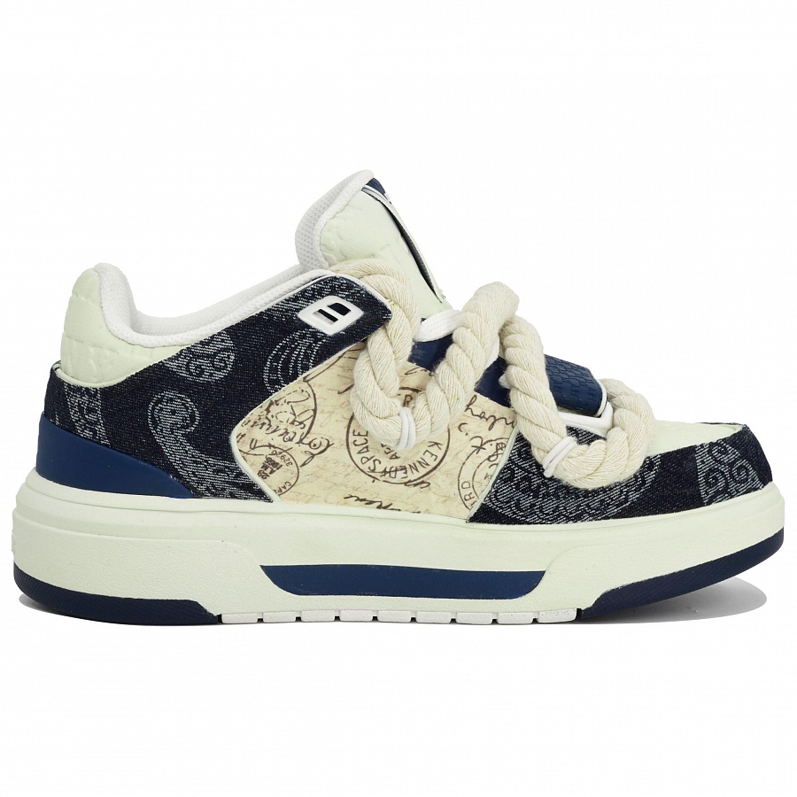 MLB Chunky Liner LTDZ Journey Box Anti-Slip Wear-Resistant Low-Top Casual Shoes Unisex Blue Beige