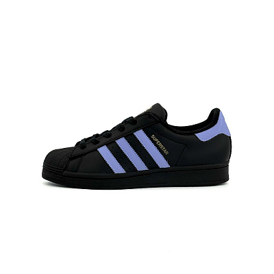 Adidas Originals Superstar Skateboard Shoes Unisex Low Top Black/Blue