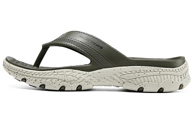 Skechers Quiet Flip Flops Men's Olive Green