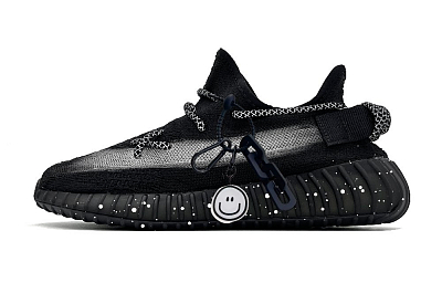 Adidas Originals Yeezy Boost 350 V2 Abrasion Resistant Low Top Casual Shoes Unisex Black