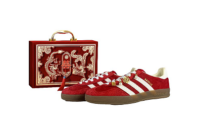 Adidas Originals GAZELLE INDOOR Perfect Match By Divine Design Abrasion Resistant Low Top Skateboard Shoes Unisex Red