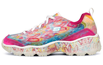 Skechers D'LITES CRYSTAL Low Top Casual Shoes Women's All Multicolor
