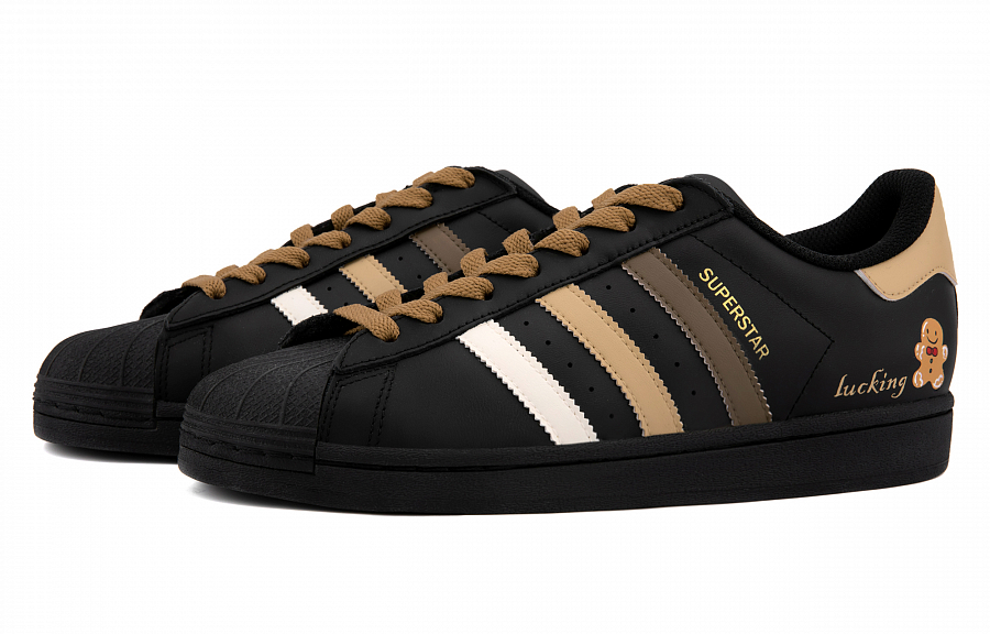 Adidas Originals SUPERSTAR Abrasion Resistant Low Top Skateboard Shoes Unisex Black Brown купить в интернет-магазине Yoocart с быстрой доставкой по России.