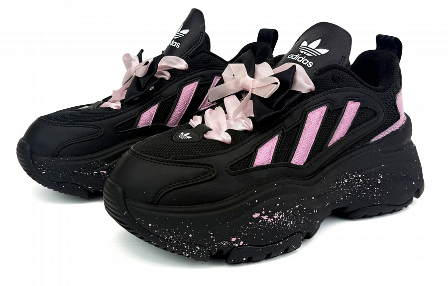Adidas Originals OZGAIA Suixin Bowknot Abrasion Resistant Low Top Casual Shoes Women's Black Pink купить в интернет-магазине Yoocart с быстрой доставкой по России.