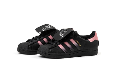 Adidas Originals SUPERSTAR Abrasion Resistant Low Top Skateboard Shoes Unisex Black Pink