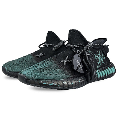 Adidas Originals Yeezy Boost 350 V2 Anti Slip Wear Resistant Low Top Casual Shoes Unisex Black Green