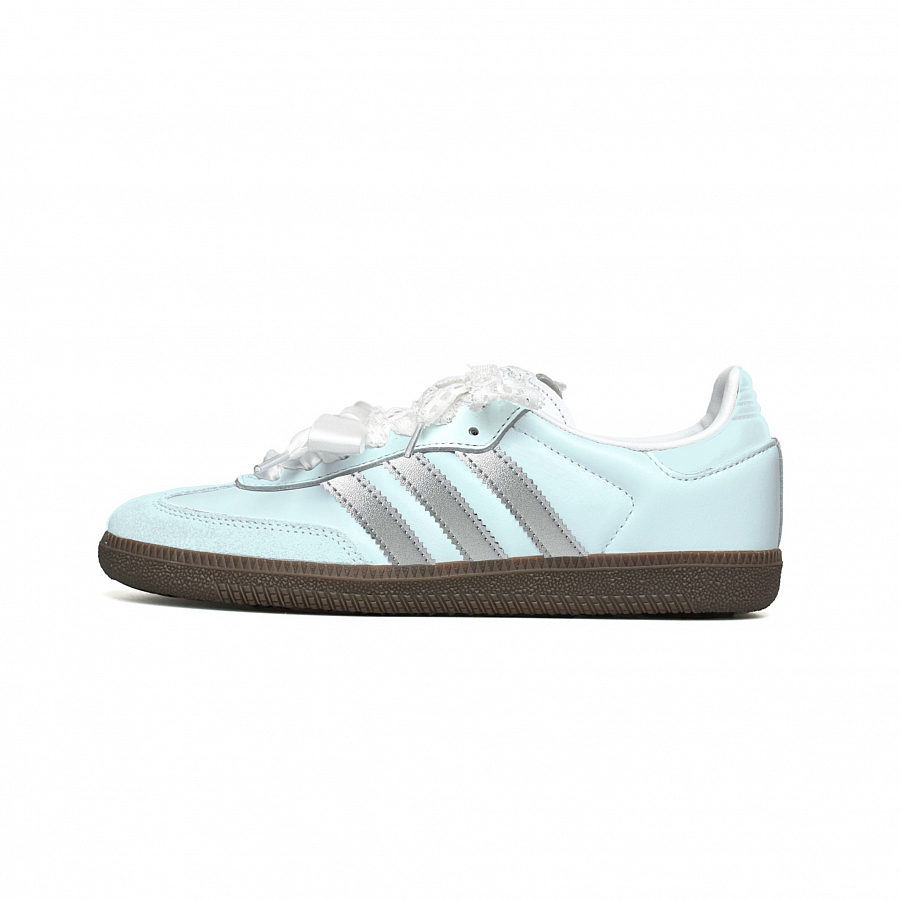 Adidas Originals SAMBA OG WAO Anti Slip Wear Resistant Low Top Skateboard Shoes Unisex Silver Blue купить в интернет-магазине Yoocart с быстрой доставкой по России.