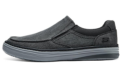 Skechers Lightweight Low-Top Canvas Shoes Men's Black
