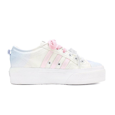 Adidas Originals Nizza Platform Abrasion Resistant Low Top Skateboard Shoes Unisex Blue Pink