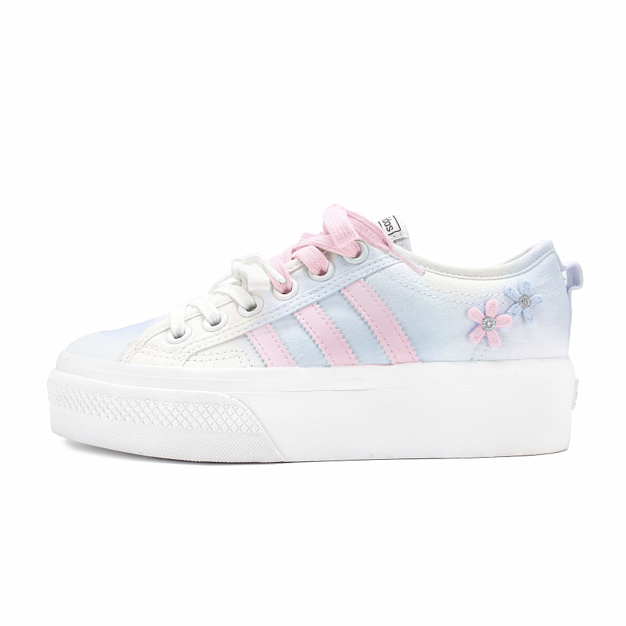 Adidas Originals Nizza Platform Abrasion Resistant Low Top Skateboard Shoes Unisex Blue Pink купить в интернет-магазине Yoocart с быстрой доставкой по России.