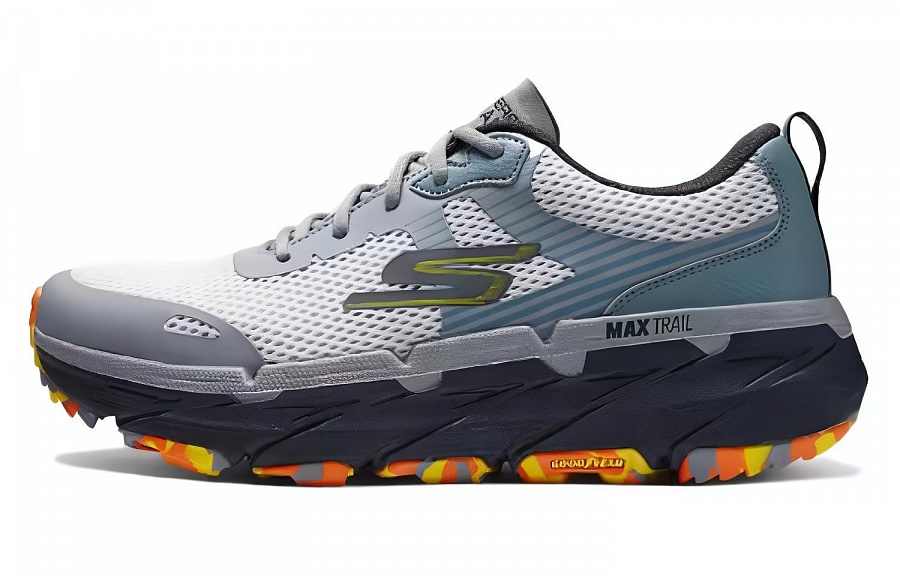 Skechers Cushioning Wear-Resistant Low-Top Casual Running Shoes Men's Gray Multicolor