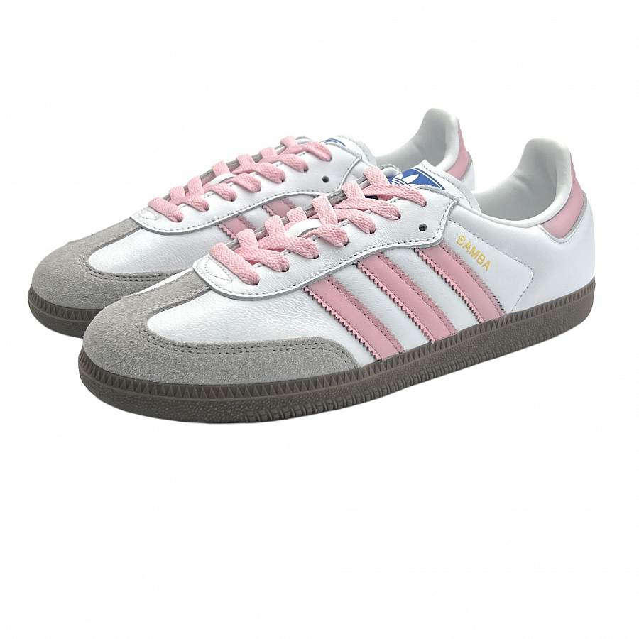 Adidas Originals SAMBA OG Non-slip Lightweight Low-Top Skateboard Shoes Unisex White Pink купить в интернет-магазине Yoocart с быстрой доставкой по России.